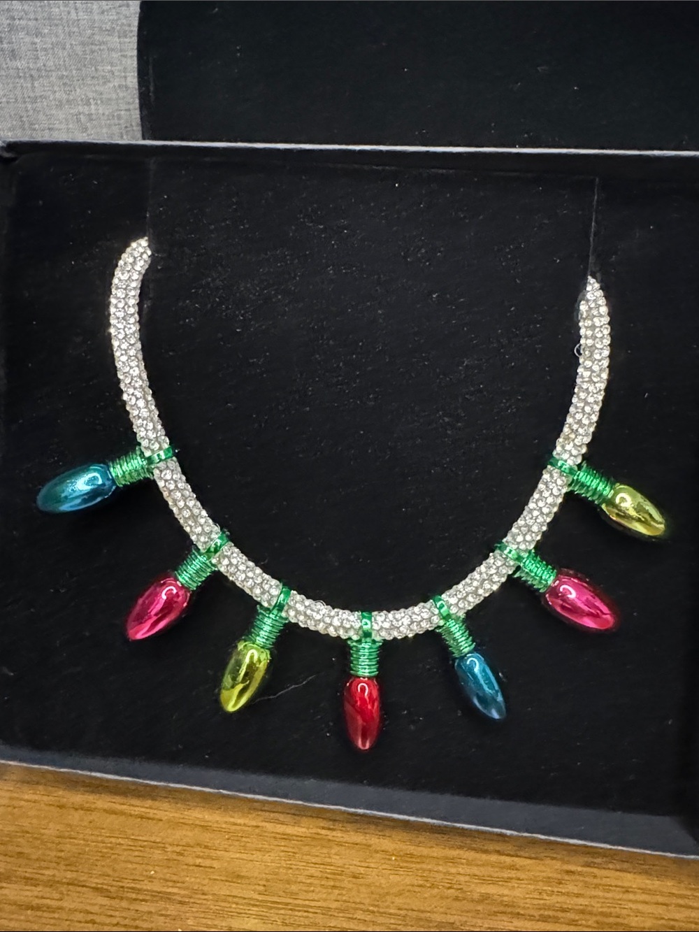 Betsey Johnson Festive Multicolor Holiday Bulb Necklace
